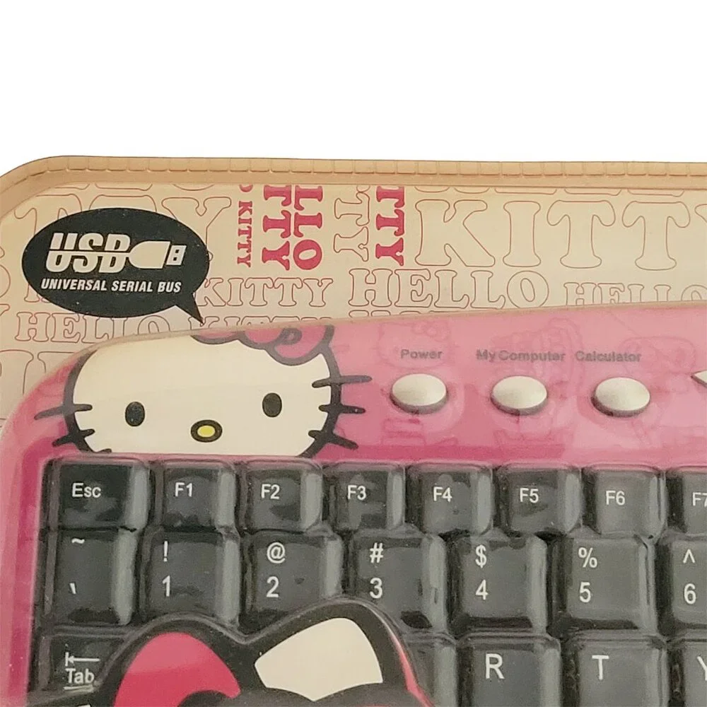 Hello Kitty USB Keyboard Pink and Black